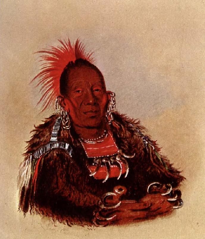 George Catlin Wah-ro-Nee-Sah,Oto Chief oil painting picture